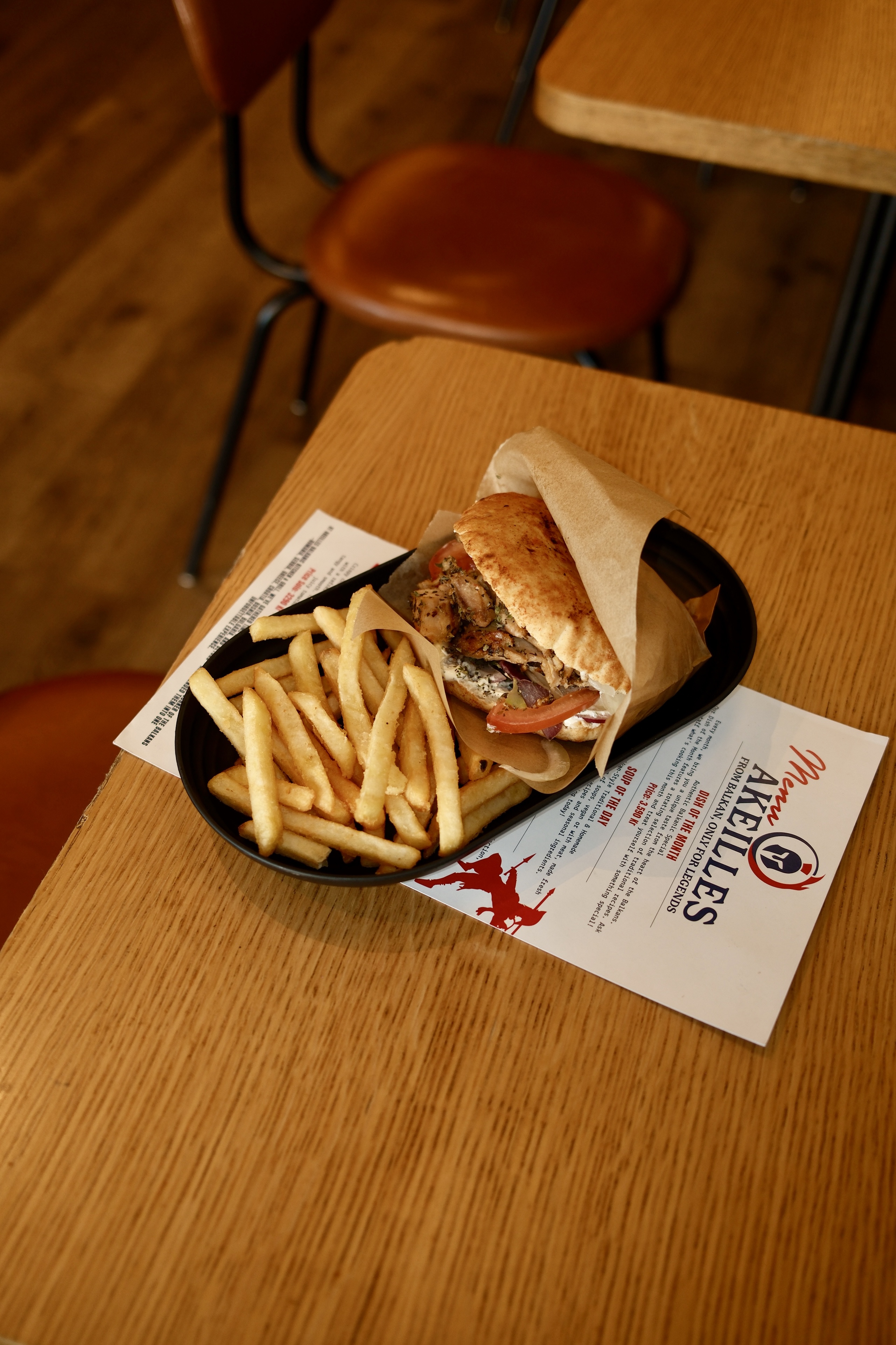 Pita Kebab + Fries & Soda